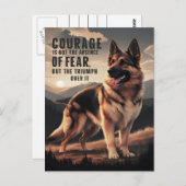 Moedige Duitse herder bij zonsondergang Briefkaart (Voorkant / Achterkant)