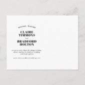 Moedige en brutale typografische uitgestelde bruil aankondigingskaart (Achterkant)
