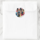 Moedige en dappere Malinois hond Ronde Sticker (Tas)