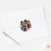Moedige en dappere Malinois hond Ronde Sticker (Envelop)