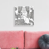 Moedige en gemakkelijke kat #10 canvas afdruk (Insitu (Woonkamer))