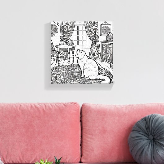 Moedige en gemakkelijke kat #10 canvas afdruk (Insitu (Woonkamer))