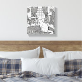 Moedige en gemakkelijke kat #10 canvas afdruk (Insitu (Slaapkamer))