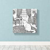 Moedige en gemakkelijke kat #10 canvas afdruk (Insitu (Houten vloer))