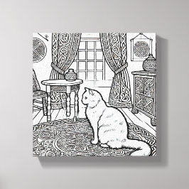 Moedige en gemakkelijke kat #10 canvas afdruk