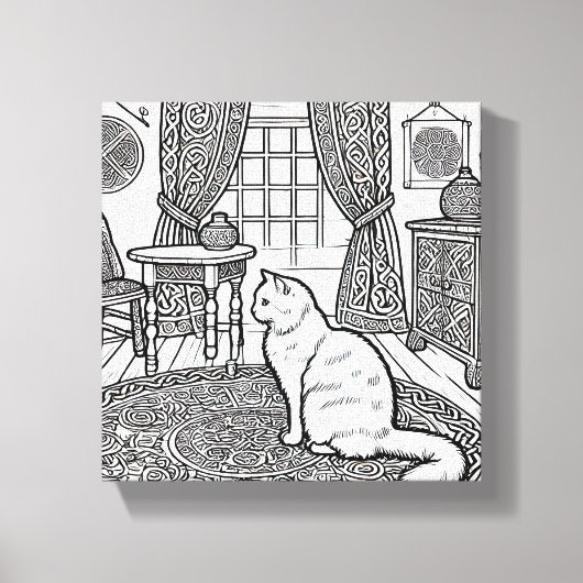 Moedige en gemakkelijke kat #10 canvas afdruk (Voorkant)