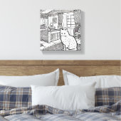 Moedige en gemakkelijke kat #11 canvas afdruk (Insitu (Slaapkamer))