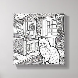 Moedige en gemakkelijke kat #11 canvas afdruk