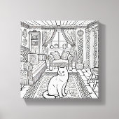 Moedige en gemakkelijke kat #12 canvas afdruk (Voorkant)