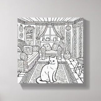 Moedige en gemakkelijke kat #12 canvas afdruk