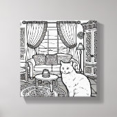 Moedige en gemakkelijke kat #13 canvas afdruk (Voorkant)