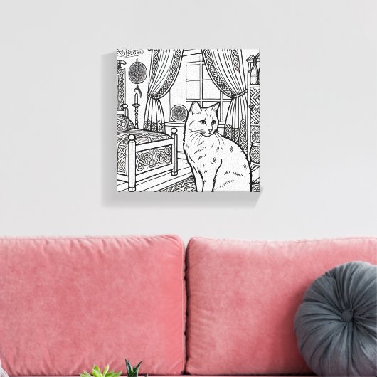 Moedige en gemakkelijke kat #14 canvas afdruk (Insitu (Woonkamer))