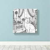 Moedige en gemakkelijke kat #14 canvas afdruk (Insitu (Houten vloer))