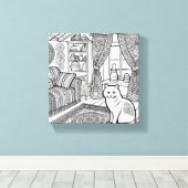 Moedige en gemakkelijke kat #15 canvas afdruk (Insitu (Houten vloer))