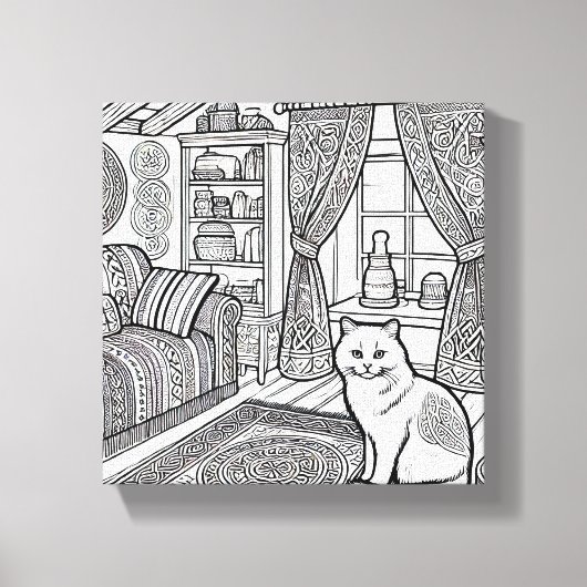 Moedige en gemakkelijke kat #15 canvas afdruk (Voorkant)