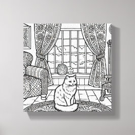 Moedige en gemakkelijke kat #16 canvas afdruk