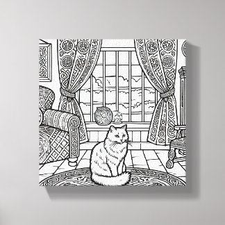 Moedige en gemakkelijke kat #16 canvas afdruk