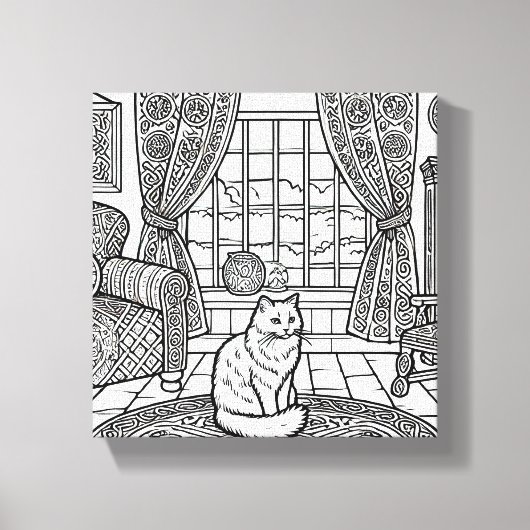 Moedige en gemakkelijke kat #16 canvas afdruk (Voorkant)