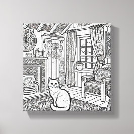 Moedige en gemakkelijke kat #18 canvas afdruk