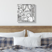 Moedige en gemakkelijke kat #19 canvas afdruk (Insitu (Slaapkamer))