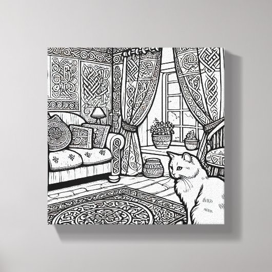 Moedige en gemakkelijke kat #1 canvas afdruk (Voorkant)