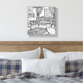 Moedige en gemakkelijke kat #20 canvas afdruk (Insitu (Slaapkamer))