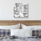 Moedige en gemakkelijke kat #22 canvas afdruk (Insitu (Slaapkamer))