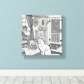 Moedige en gemakkelijke kat #22 canvas afdruk (Insitu (Houten vloer))