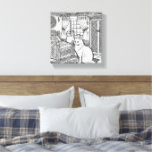 Moedige en gemakkelijke kat #23 canvas afdruk (Insitu (Slaapkamer))