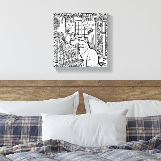 Moedige en gemakkelijke kat #23 canvas afdruk (Insitu (Slaapkamer))