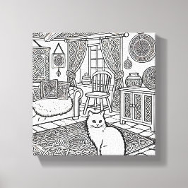 Moedige en gemakkelijke kat #31 canvas afdruk