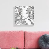 Moedige en gemakkelijke kat #38 canvas afdruk (Insitu (Woonkamer))