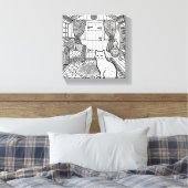 Moedige en gemakkelijke kat #38 canvas afdruk (Insitu (Slaapkamer))