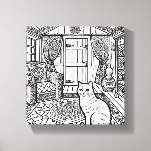 Moedige en gemakkelijke kat #38 canvas afdruk (Voorkant)