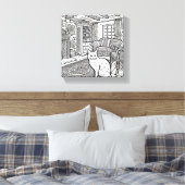 Moedige en gemakkelijke kat #3 canvas afdruk (Insitu (Slaapkamer))