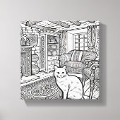 Moedige en gemakkelijke kat #3 canvas afdruk (Voorkant)