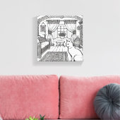 Moedige en gemakkelijke kat #41 canvas afdruk (Insitu (Woonkamer))