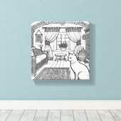 Moedige en gemakkelijke kat #41 canvas afdruk (Insitu (Houten vloer))