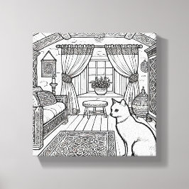 Moedige en gemakkelijke kat #41 canvas afdruk