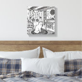 Moedige en gemakkelijke kat #43 canvas afdruk (Insitu (Slaapkamer))