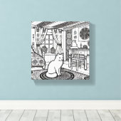 Moedige en gemakkelijke kat #43 canvas afdruk (Insitu (Houten vloer))