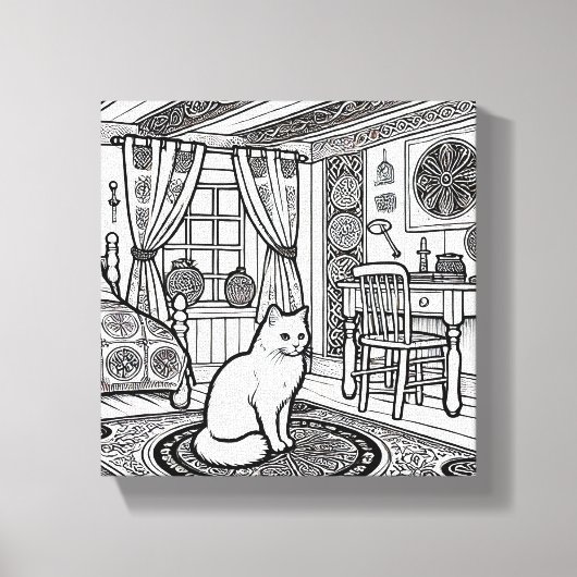 Moedige en gemakkelijke kat #43 canvas afdruk (Voorkant)