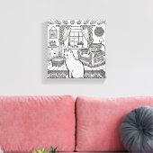 Moedige en gemakkelijke kat #46 canvas afdruk (Insitu (Woonkamer))