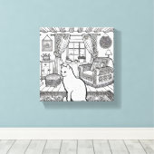 Moedige en gemakkelijke kat #46 canvas afdruk (Insitu (Houten vloer))