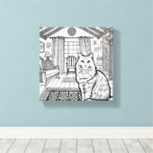 Moedige en gemakkelijke kat #47 canvas afdruk (Insitu (Houten vloer))