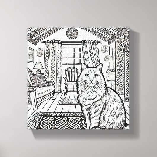 Moedige en gemakkelijke kat #47 canvas afdruk (Voorkant)