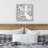 Moedige en gemakkelijke kat #4 canvas afdruk (Insitu (Slaapkamer))