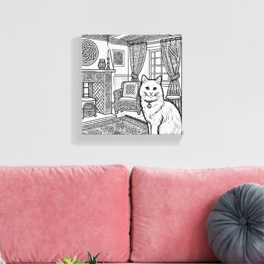 Moedige en gemakkelijke kat #6 canvas afdruk (Insitu (Woonkamer))