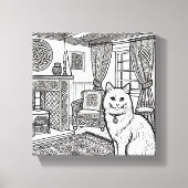 Moedige en gemakkelijke kat #6 canvas afdruk (Voorkant)