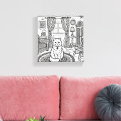 Moedige en gemakkelijke kat #7 canvas afdruk (Insitu (Woonkamer))